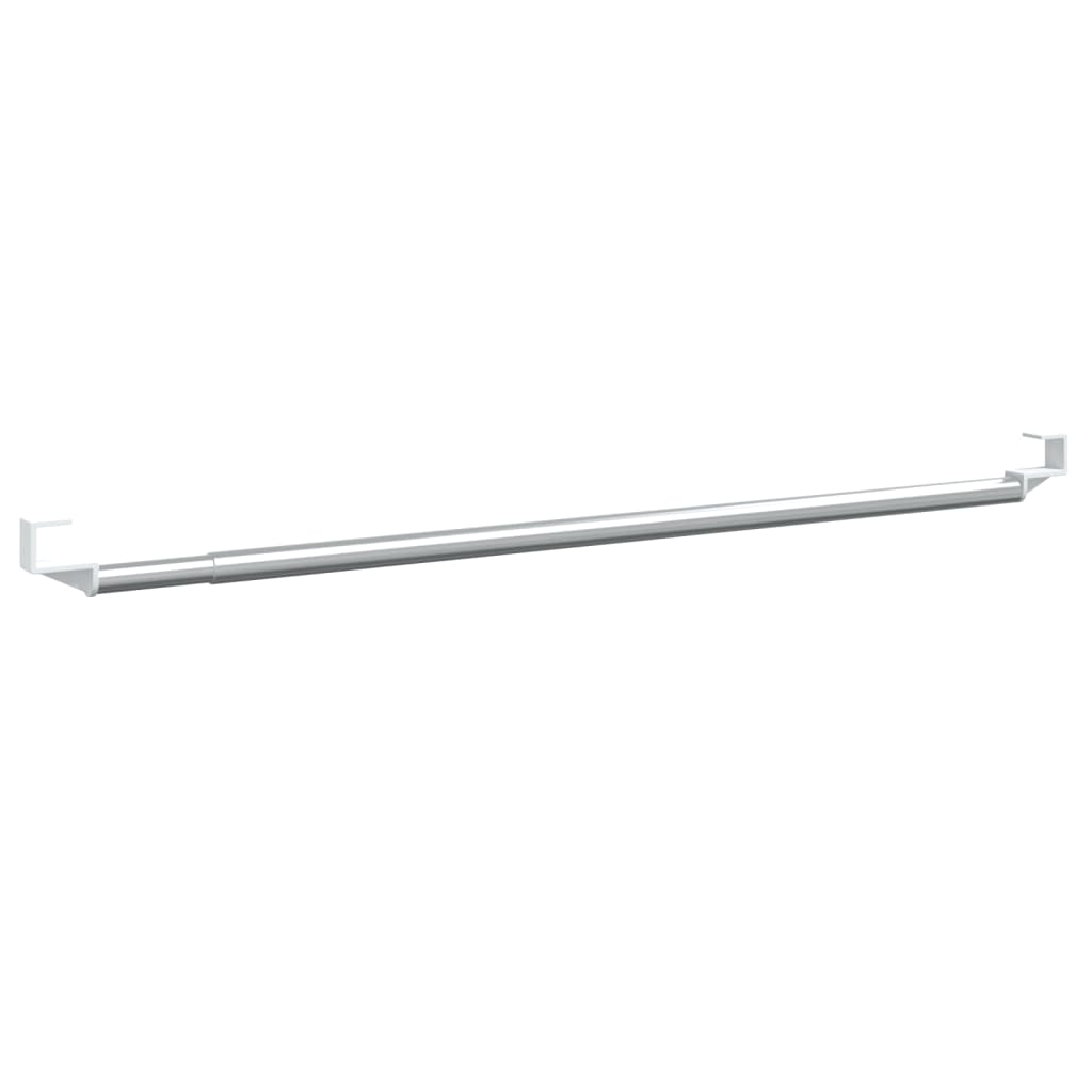 Curtain Rods 2 pcs White and Silver 40 60 cm Aluminum