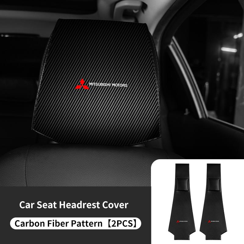 1/2PCS Leather Car Seat Headrest Protective Cover Interior Accessories For Mitsubishi Outlander Lancer Cross Colt Xpander Mirage