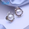 FEEYOO серьги с натуральным пресноводным жемчугом для женщин и девочек, модные классические серьги-гвоздики с геометрическим рисунком
