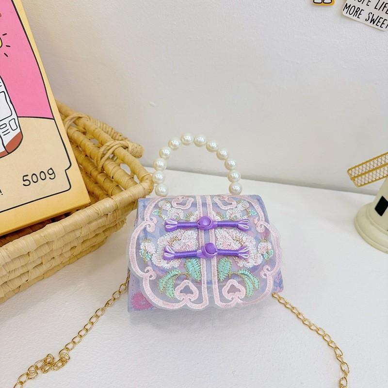 Decoration Cute Pearl Children Crossbody Bag With Chain Suitable Daily For