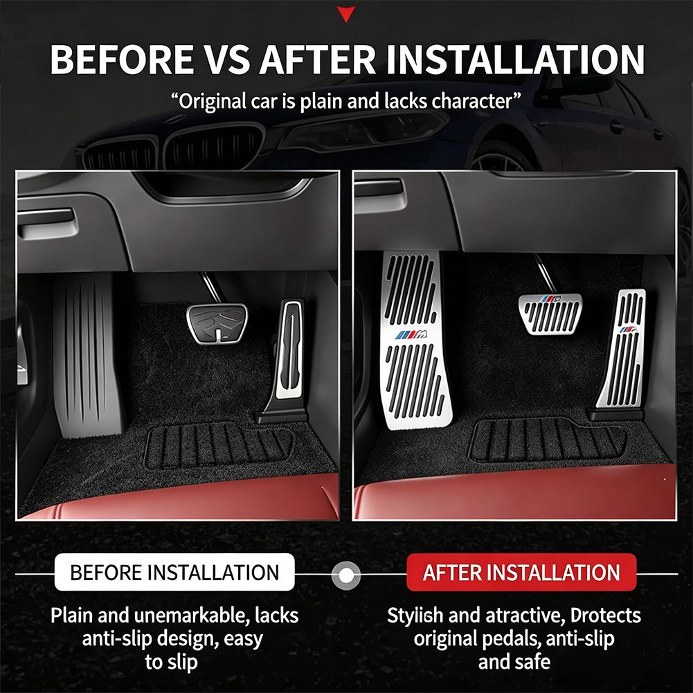 YGIE8 Car Foot Pedal Brake Pedals Stainless Accelerator Cover Auto Acessories For BMW E90 G80 M3 G30 M5 F82 F83 F20 F21 G42 F95 F96 G0