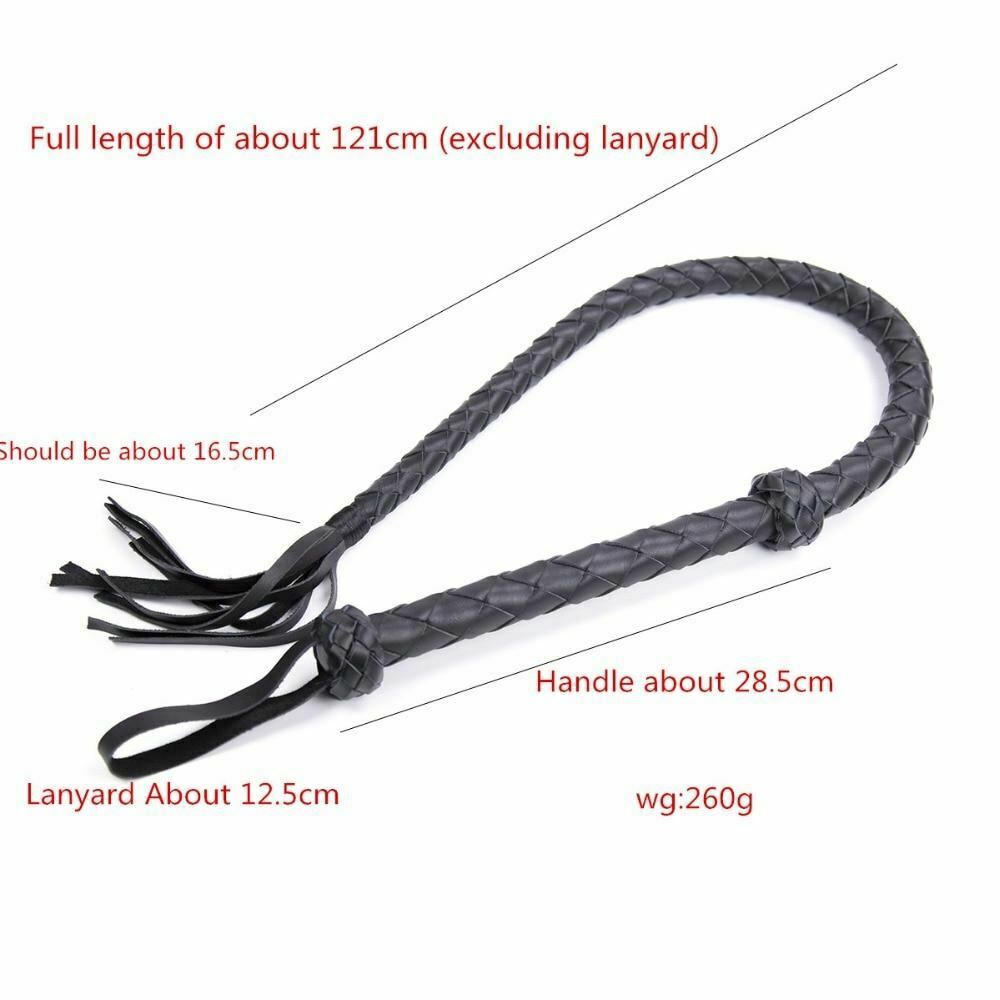 Real Leather Whip 121Cm  Impact Play Spanking Fetish Kink Whips