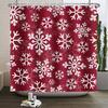 Christmas Shower Curtain Snowflake Snowman Winter Forest Bathroom Bathtub Decoration Waterproof Fabric With Hooks