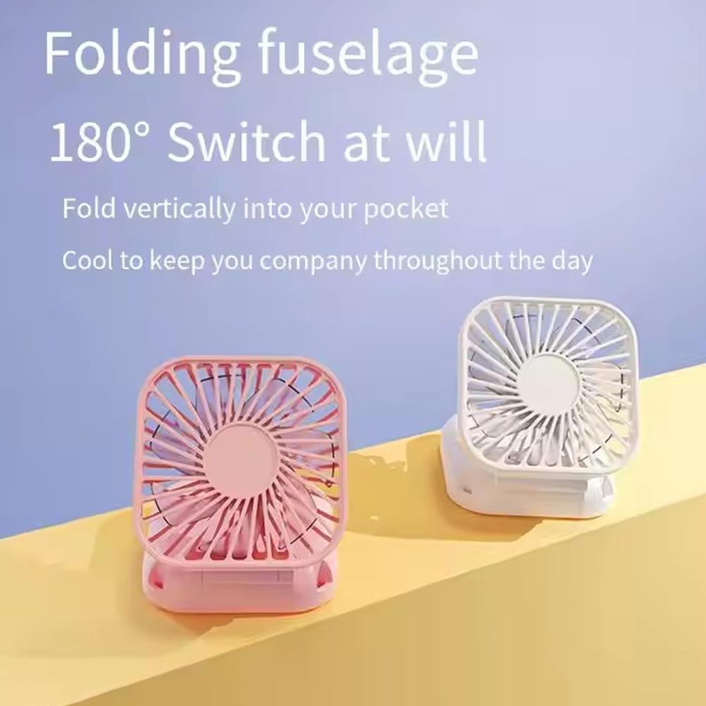 Mini Hanging Neck Fan Portable Folding USB Rechargeable Mute Fan Multi Function Handheld Desktop Fan with Power Bank