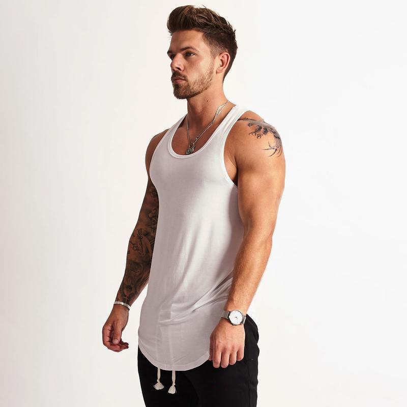 Muscleguys Летняя мужская майка для бега и фитнеса, облегающая, модный тренд, для движения, фитнес, майка с круглым вырезом, топы