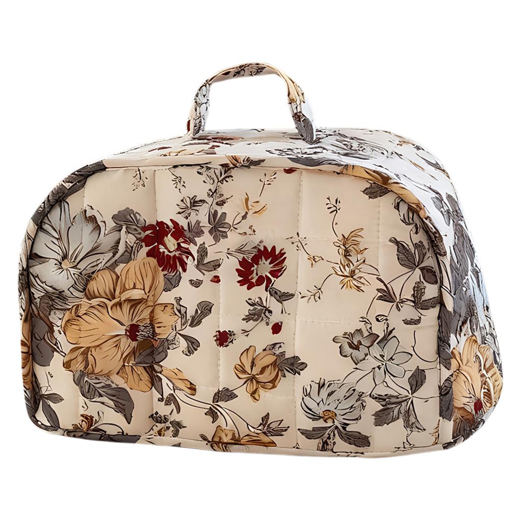 Quilting Fabric Dust Sleeve with Handle Quilted Bread Machine Cover Foldable Toaster Machine Storage Bag for Home Kitchen