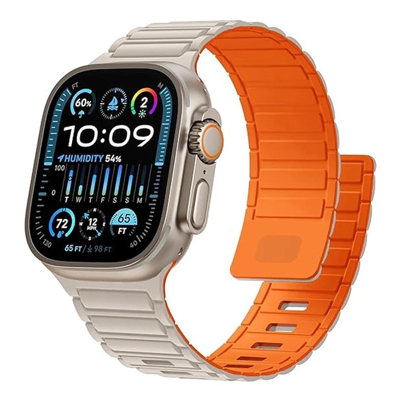 Роскошный ремешок для Apple Watch 49 мм 45 мм 46 мм 44 мм 40 мм 42 мм 41 мм 38 мм силиконовый магнитный браслет Correa iWatch Series 10 9 8 7 SE Ultra 2 3