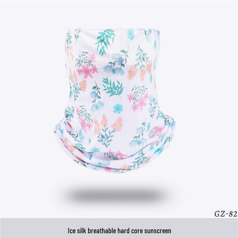 Ice Silk Ear-Hanging Face Mask - Breathable Sunshade & Neck Gaiter for Cycling & Sports