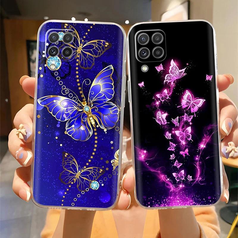 Чехол для телефона Samsung A12 Чехлы Модный Бабочка Мягкий Прозрачный Силиконовый Задний Чехол Для Galaxy A12 4G 5G Funda Защитный Бампер