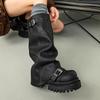 Platform Women Knee High Boots Designer High Heels Leather Shoes Winter 2025 Trend Goth Chelsea Chunky Party Pumps Botas Mujer