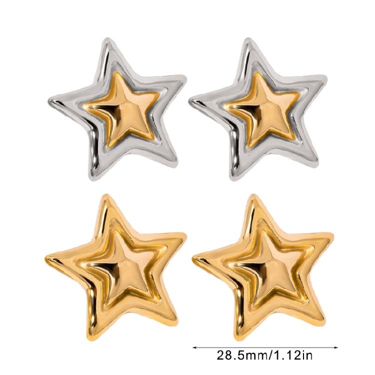 Современные серьги-звезды, многослойные, из прочных сплавов, ювелирный аксессуар для повседневной носки