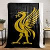Golden Bird Logo on Black Background Flannel blanket for bedroom, living room, sofa, and nap sofas