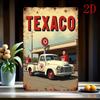 Винтажная жестяная табличка Texaco 8x12 дюймов Металлическое настенное искусство Ретро Декор заправочной станции для мужской берлоги Гаража Сельского паба Индустриального
