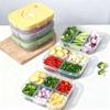 Герметичный контейнер для хранения продуктов с крышкой, контейнер для лука, чеснока, перца, пластиковый контейнер для холодильника с несколькими отделениями, коробка для хранения продуктов