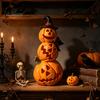 Светодиодный светильник-тыква Хэллоуин Жуткая фигурка со светом, Статуэтка-пирамидка с теплым декором, Шляпа ведьмы для дома, офиса, дома с привидениями, Настольная для помещений и улицы