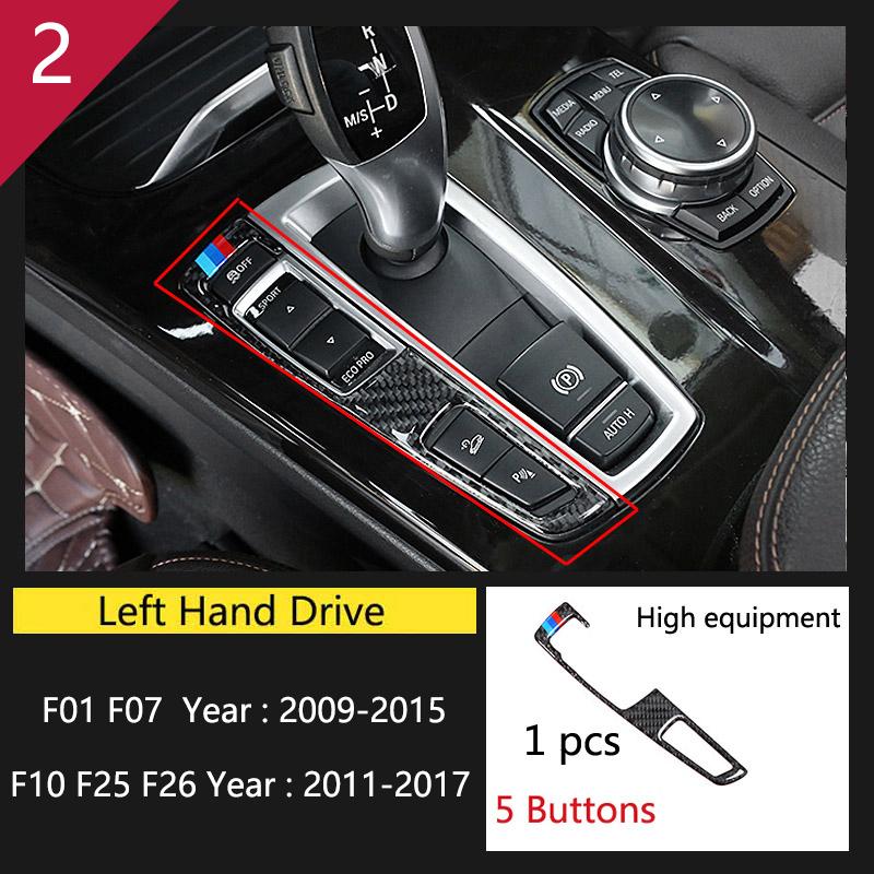 Углеродное волокно для BMW 5 7 серии F01 F10 F07 F25 F26, аксессуары, панель управления механизмом переключения передач, декоративная полоса, накладка, отделка автомобиля