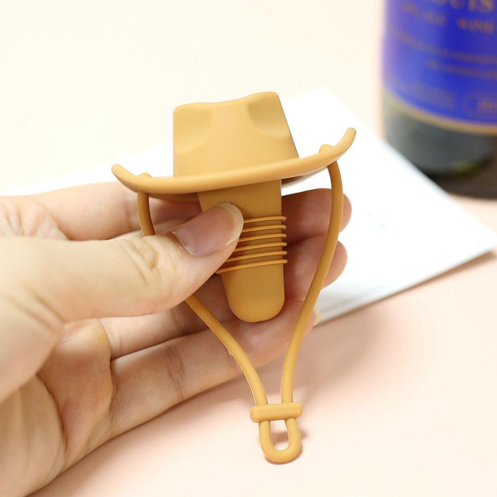 Silicone Red Wine Stopper Western Cowboy Hat Creative Leak Proof Wine Grade Food Sealing Wester S2C8