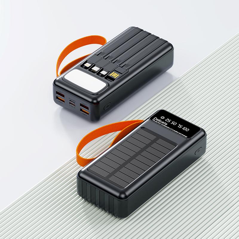 Солнечная Power Bank на 30000 мАч с четырехстрочным дисплеем и индивидуальным логотипом