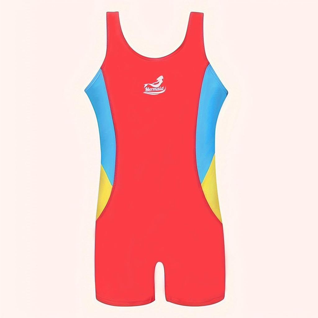 Girls' Sun Protection One-Piece Swimsuit: Quick-Dry, Professional Training Suit for Kids