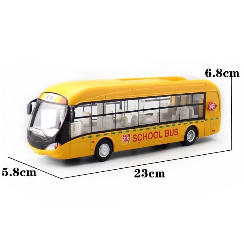 Car Model 1:32 Alloy Diecast Bus With Light Sound For Collectors