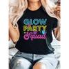 Женская цветная графическая футболка для команды Glow Party - Мягкий топ с коротким рукавом