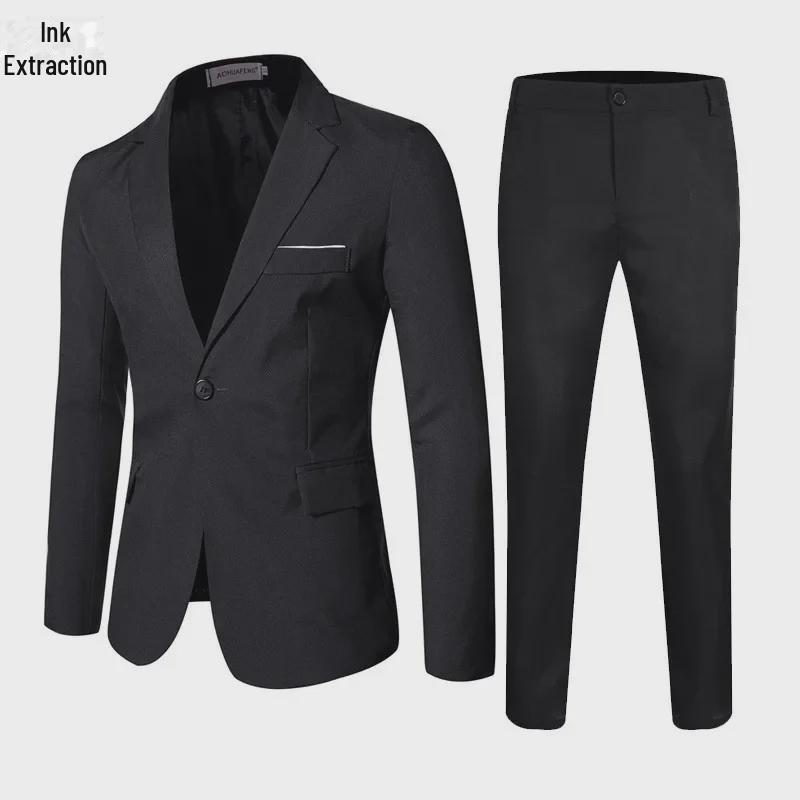 Мужские повседневные костюмы весна-осень: Популярный комплект из двух частей для молодых людей, жениха и шафера