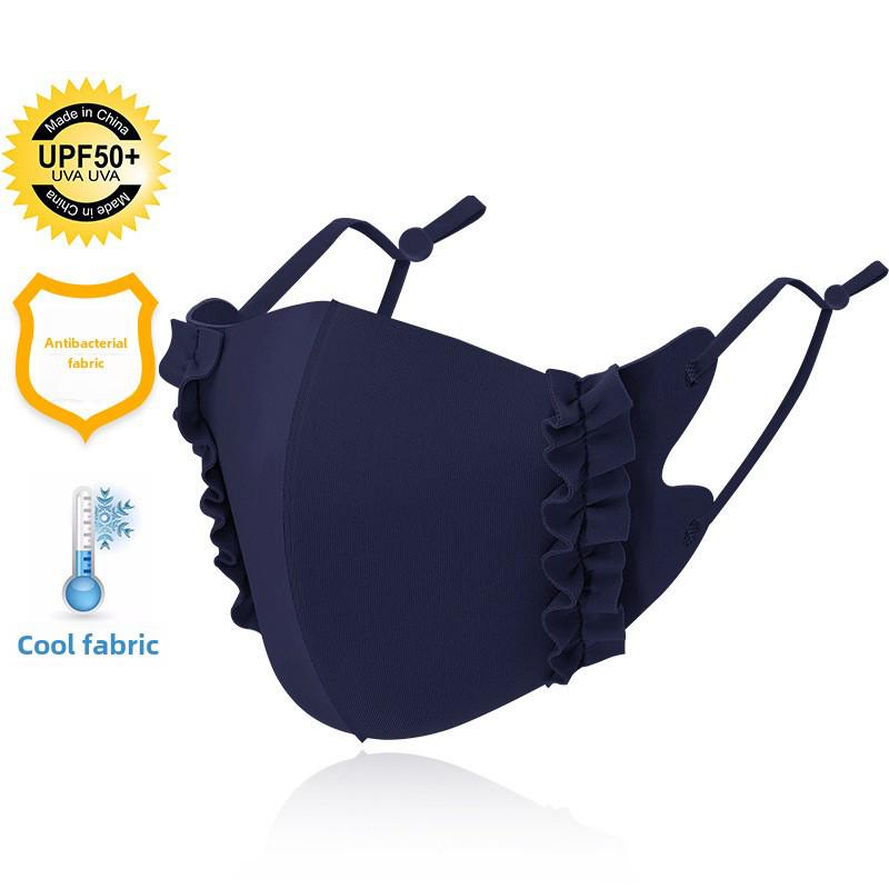 Маска Ice Silk 3D с регулируемым краем для ушей - карамельного цвета, тонкая, дышащая, солнцезащитная, из прохладной ткани