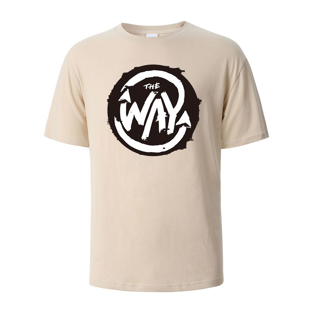 Мужская футболка с принтом The Way Streetwear 100% Хлопок Топы для мужчин и женщин Летние дышащие с коротким рукавом Повседневные базовые футболки с круглым вырезом