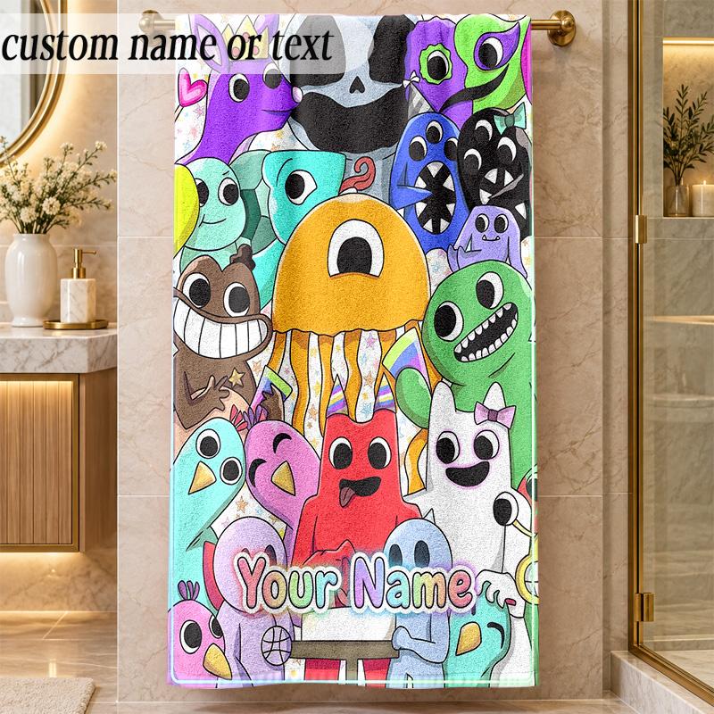 Beach TowelGarten of Banban Custom Name Text Personalized Soft Towel for Beach Pool Indoor Home Decor Gift