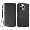 For iPhone 16 Pro Max Leather Case Wallet Stand Phone Cover with Wrist Strap