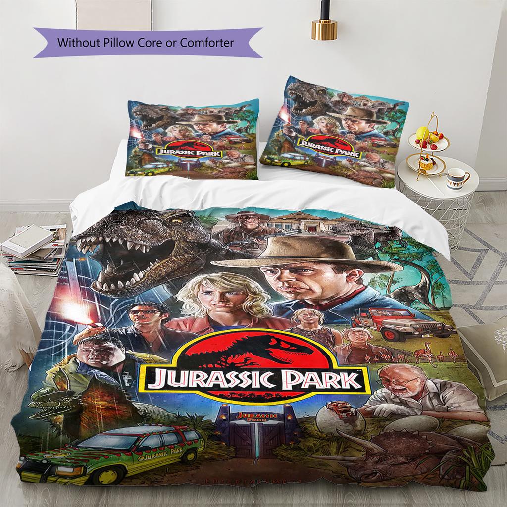 Jurassic Pattern Bedding Quilt Set Quilt Cover Pillowcase Home Decoration Gift (1 * duvet cover + 2 * pillowcase, without core)