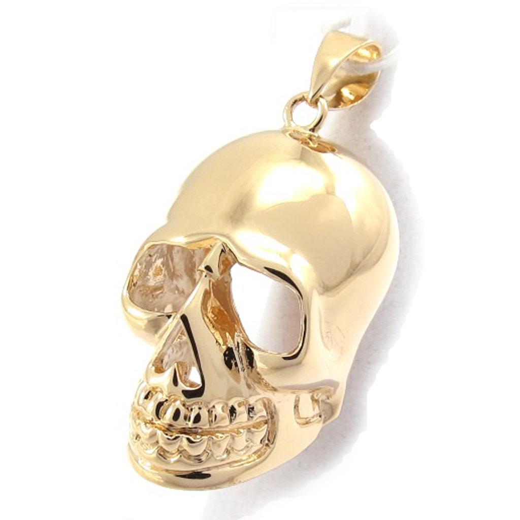 Les Trésors De Lily [K0150] - Gold Plated 'Skull' Pendant - 25x17x17 Mm