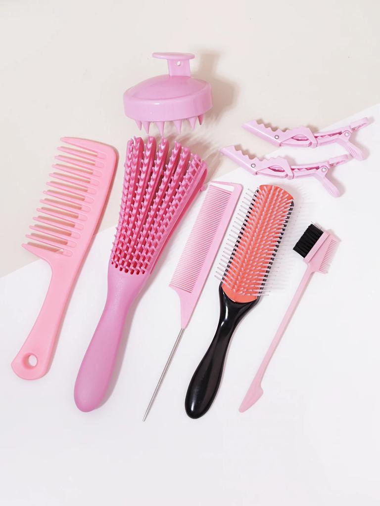 8pcs Grooming Set, Hair Removal Brush, Shampoo Brush, Easier Hair Removal, Suitable for Home Salons, Hair Styling