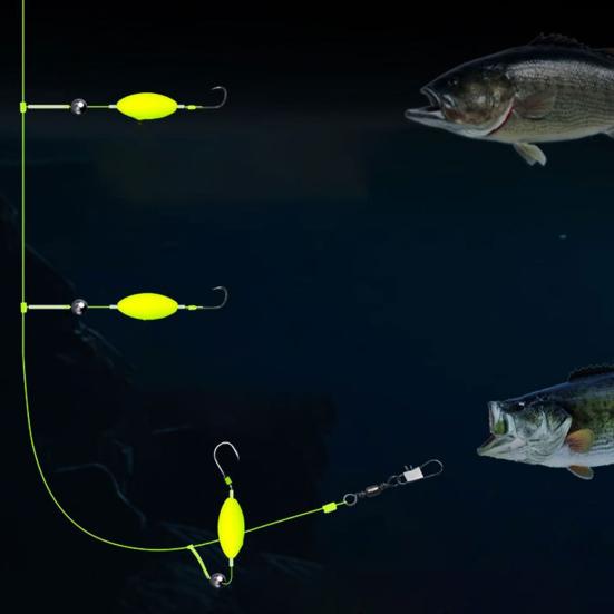 1 Set Three Reverse Hooks Fishing Rig Smooth Casting Anti-Tangle Snag Resistant Split Hook Rig Freshwater Saltwater Jigging Fishing Accessories