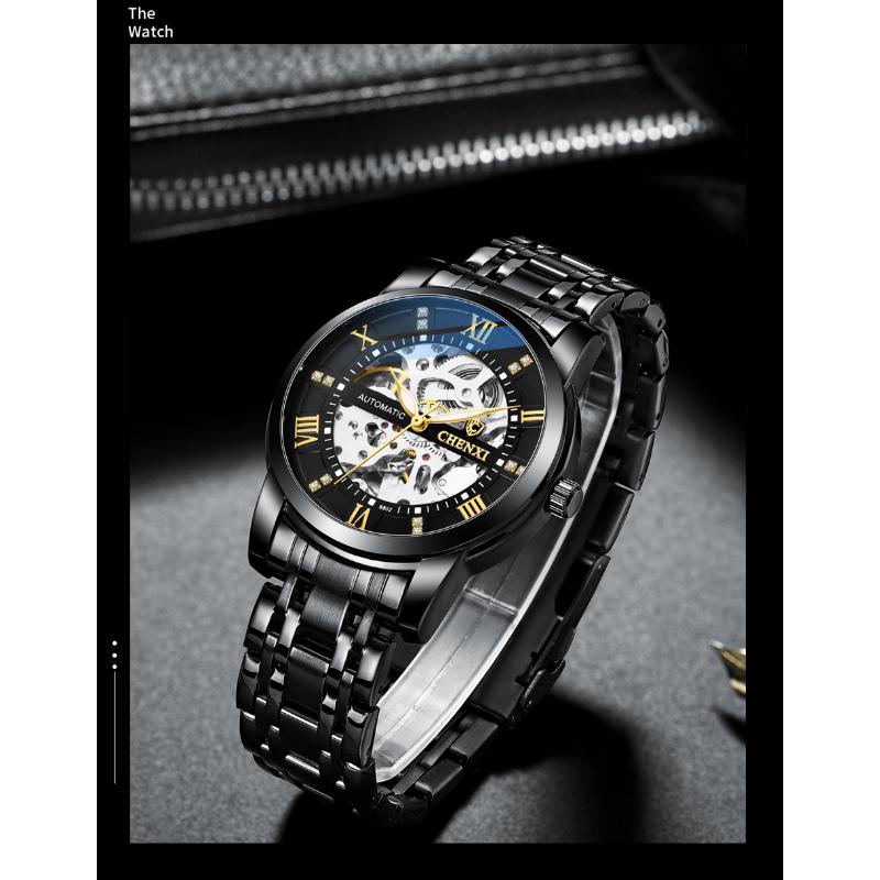 Chenxi Новые мужские часы скелетон механические автоматические часы для мужчин классические водонепроницаемые наручные часы из нержавеющей стали