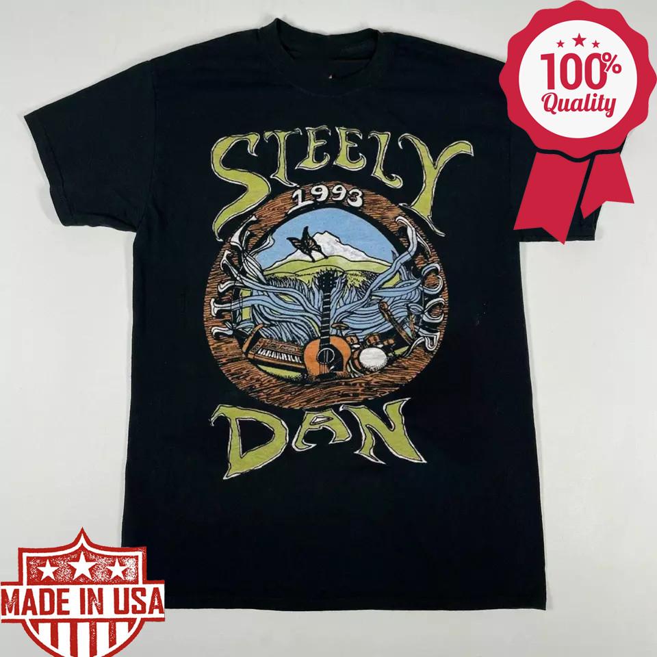 Редкая футболка Steely Dan 1993 года, с коротким рукавом, черная, все размеры, унисекс, S-5XL, унисекс футболка