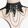 Steampunk Gothic Necklace Vintage Tassel Punk Retro Necklace Black Lace Choker  Jewelry Gift
