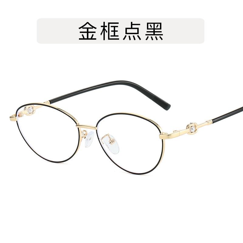 Korean Style Glasses for Women Cat Eye Shape Pearl Decoration Glasses Frames Y2K Stylish Decorative Glass
