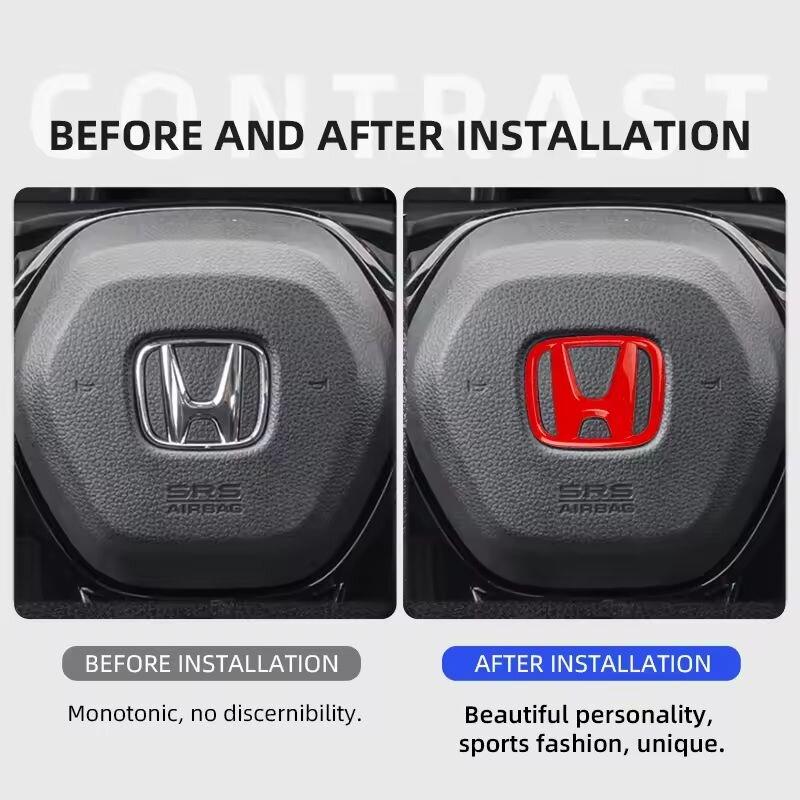 fxsh5 1Pcs Car Steering Wheel Decoration Sticker Badge Auto Styling For Honda Civci CRV Accord Mugen Prelude FIT City CRZ CRX Jazz D
