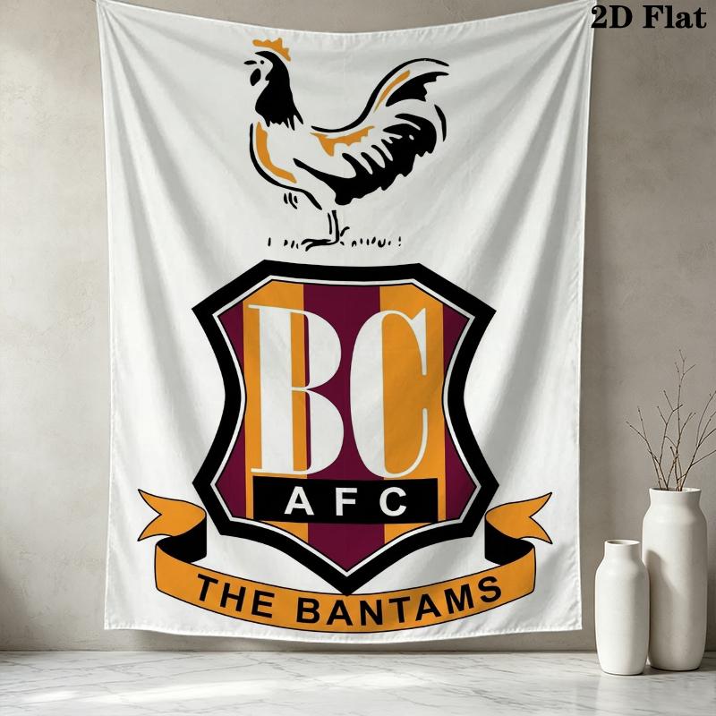 Bradford City Afc Pattern Wall Tapestry Aesthetic Wall Hanging Printed Fabric Blanket Decorative Tapestries for Bedroom Living Room Home Decor