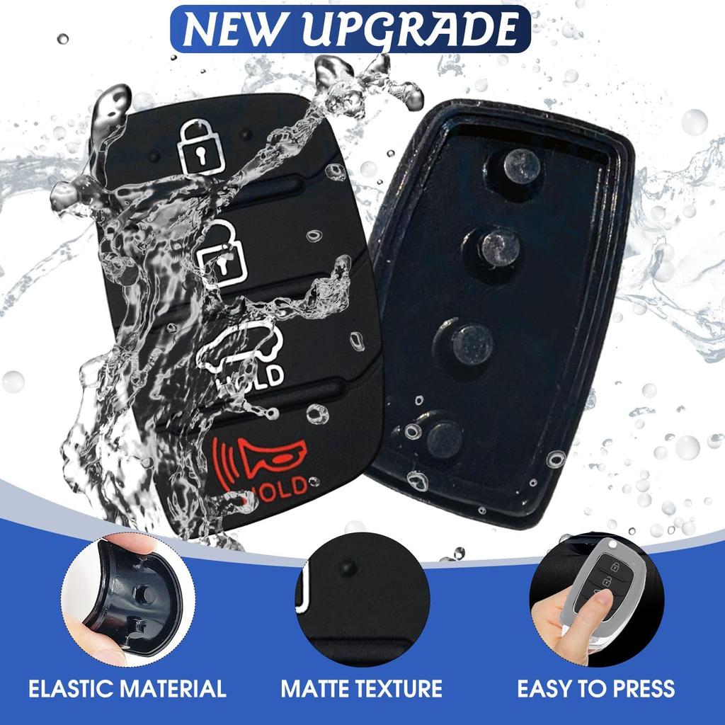 3 шт. Замена накладки кнопки брелока подходит для Hyundai Santa Fe Sonata Sport 2018 2017 2016 2015 2014 2013 Бесключевой доступ Пульт дистанционного управления Автомобильный ключ