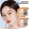 2 IN 1 Highlight Contouring Palette Matte Brightens Tear Cover Facial Tone Skin Groove W8T9