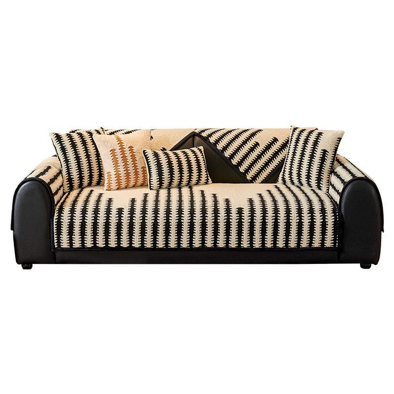 Autumn And Winter Plush Sofa Cushion New Light Luxury High-End Seat Cushion Winter Fixed Non-Slip Sofa Cover Cover Cloth