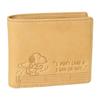 73280 Короткий кошелек-бифолд из тисненой натуральной кожи верблюжьего цвета [Snoopy] Женский