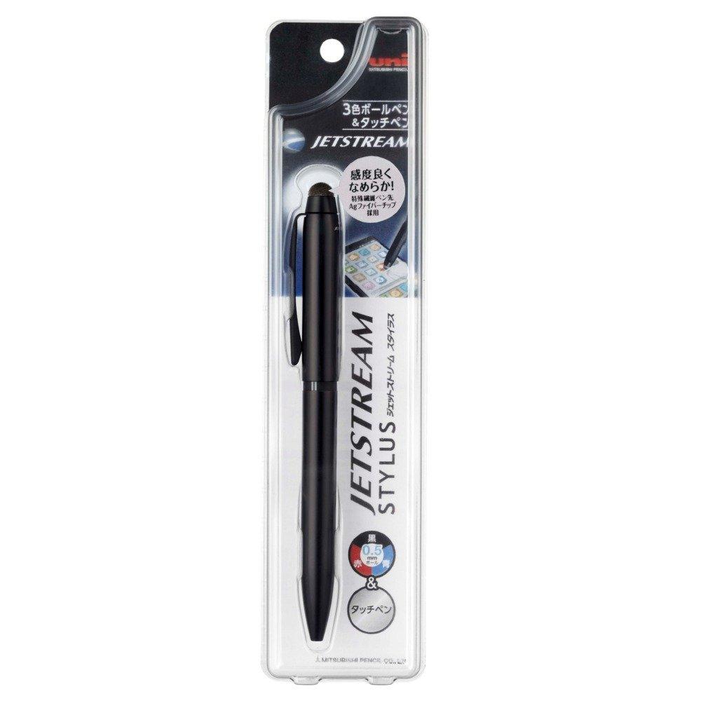 Mitsubishi Pencil Шариковая ручка-стилус Jetstream Touch Easy to Write SXE3T18005P24 3 цвета и стилус, Выдвижная поворотом, Наконечник 0,5 мм, Черный, С,