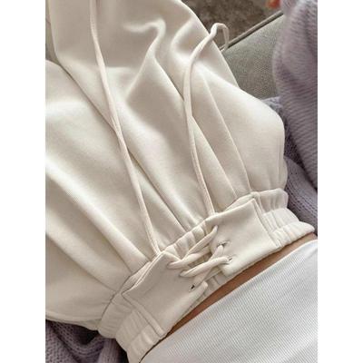 Женские брюки с широкими штанинами на шнуровке в корейском стиле - Повседневные, свободного кроя для весны и осени