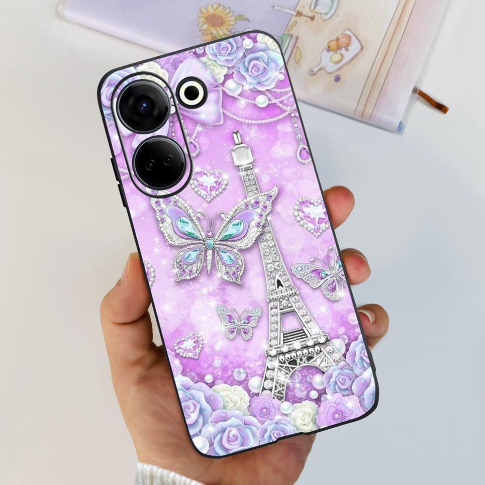 Для Tecno Camon 20 Pro 4G 5G Чехол Милый Кот Мультяшный Сердце Любви Жидкий Силикон Чехол Для Tecno Camon 20 Premier Camon20 4G Funda
