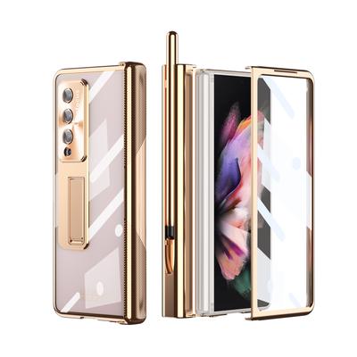 Чехол для мобильного телефона с подставкой для Samsung Galaxy Z Fold 4 5g Fold4 Fold3 Fold 3, стеклянная пленка S, держатель для ручек, складные чехлы