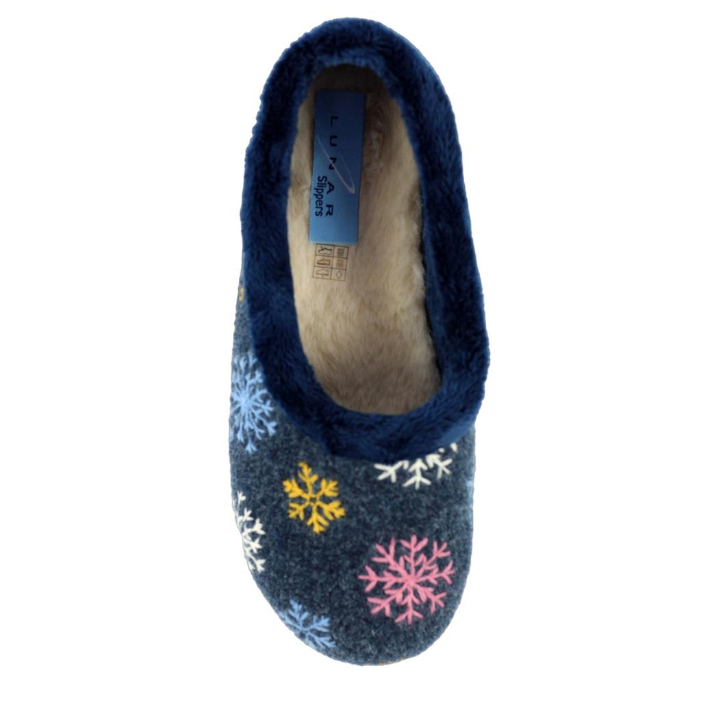 Lunar Womens/Ladies Goji Snowflake Slippers