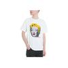 Uniqlo Белая футболка унисекс с принтом персонажа, круглым вырезом и коротким рукавом, топ 463150-00